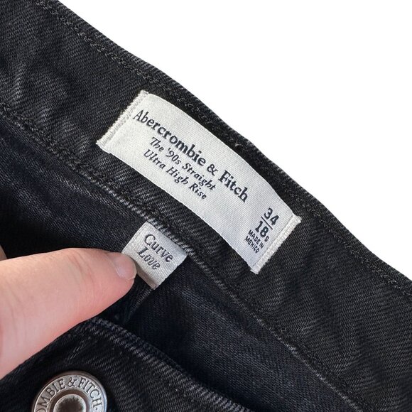 Abercrombie & Fitch Ultra High Rise The 90s Straight Plus Size 34/18S Curvy Love - Picture 6 of 9